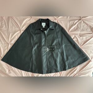 JASON WU VESTE FAUX LEATHER BLACK CAPE.